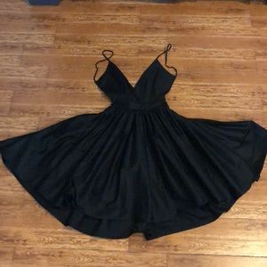 Black bibb dress